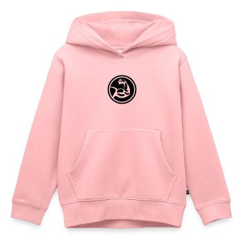 biceps 01 - Sweat Premium à capuche enfant bio - rose - Devant - AI Model Kid Female (0cm)