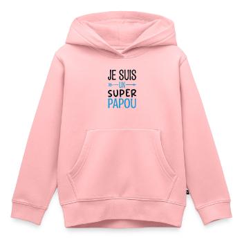 Ich bin ein Super-Papua - Papua-Humor Lustiges Geschenk - Kinder Premium Organic Hoodie - Rosa - Vorne - AI Model Kid Female (0cm)