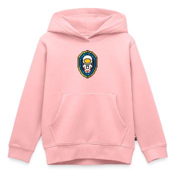 Astronaut Badge (Pixel art/Space Badge) - Kids Premium Organic Hoodie - rose - Front - AI Model Kid Female (0cm)