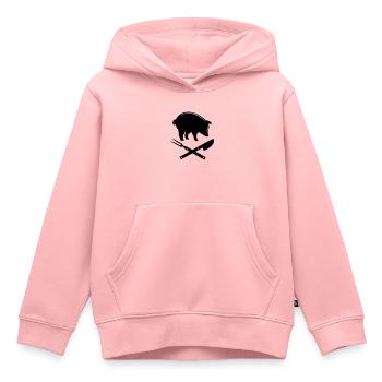Grillen Gabel Messer Schwein Fleisch Steak Meister - Kinder Premium Organic Hoodie - Rosa - Vorne - AI Model Kid Female (0cm)