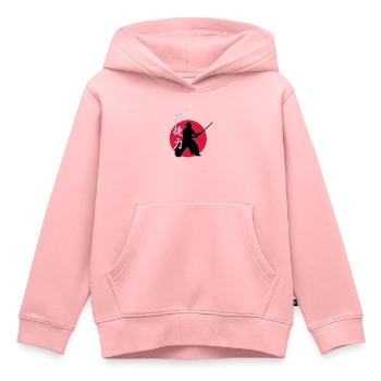 samurai_strength_victory_sword_3c - Kinder Premium Organic Hoodie - Rosa - Vorne - AI Model Kid Female (0cm)