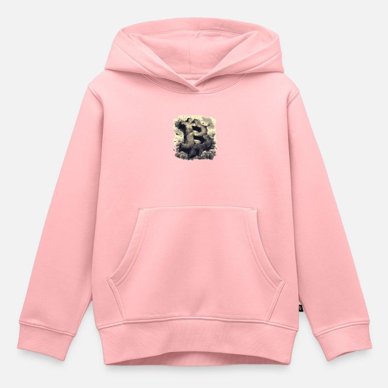 Designs crypto, rétro et minimalistes Bitcoin - Sweat Premium à capuche enfant bio - rose