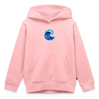 Welle Ozean - Kinder Premium Organic Hoodie - Rosa - Vorne - AI Model Kid Female (0cm)