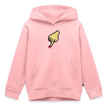 montrer croix - ici 3 - Sweat Premium à capuche enfant bio - rose - Devant - AI Model Kid Female (0cm)