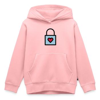 Cadenas, serrure d'amour - Sweat Premium à capuche enfant bio - rose - Devant - AI Model Kid Female (0cm)