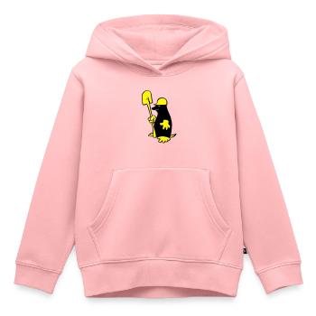 Taupe - Sweat Premium à capuche enfant bio - rose - Devant - AI Model Kid Female (0cm)