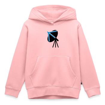 antenne parabolique orientée vers le ciel - Sweat Premium à capuche enfant bio - rose - Devant - AI Model Kid Female (0cm)