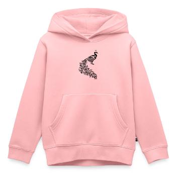 dekorativ vogel silhouette umriss schatten pfau fa - Kinder Premium Organic Hoodie - Rosa - Vorne - AI Model Kid Female (0cm)