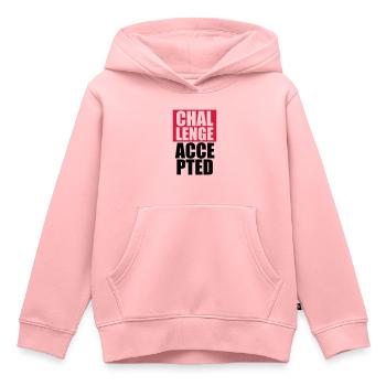 Cool Challenge Accepted Text Design - Kinder Premium Organic Hoodie - Rosa - Vorne - AI Model Kid Female (0cm)