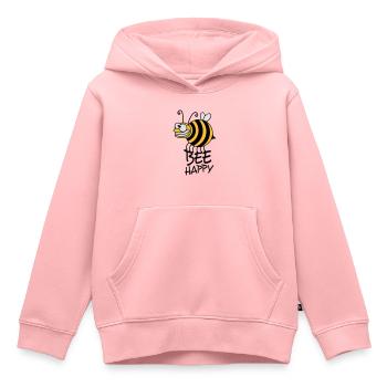 Abeille abeille fou épais heureux - Sweat Premium à capuche enfant bio - rose - Devant - AI Model Kid Female (0cm)