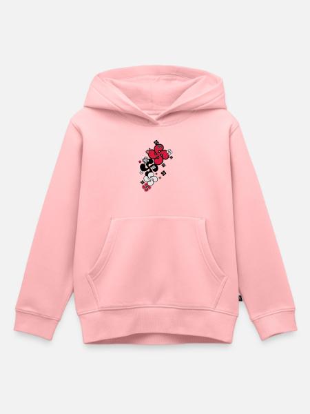 Croix Basque star - Sweat Premium à capuche enfant bio - rose