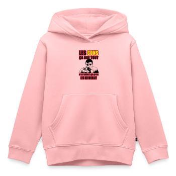 les cons ça ose tout lino ventura - Sweat Premium à capuche enfant bio - rose - Devant - AI Model Kid Female (0cm)