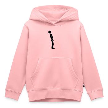 logo toilette pee piss debout - Sweat Premium à capuche enfant bio - rose - Devant - AI Model Kid Female (0cm)