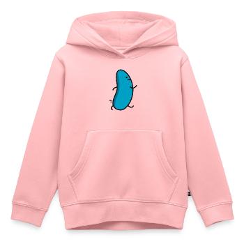 haricot bleu drôle - Sweat Premium à capuche enfant bio - rose - Devant - AI Model Kid Female (0cm)