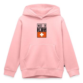 swiss made in - Kinder Premium Organic Hoodie - Rosa - Vorne - AI Model Kid Female (0cm)