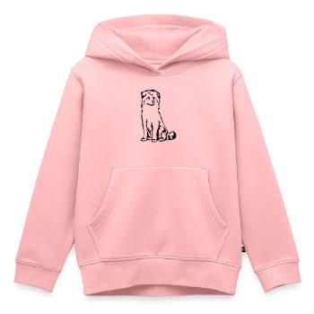 Berger des Pyrénées - Sweat Premium à capuche enfant bio - rose - Devant - AI Model Kid Female (0cm)