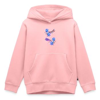 Libellen fliegen zwischen blauen Blumen - Kinder Premium Organic Hoodie - Rosa - Vorne - AI Model Kid Female (0cm)