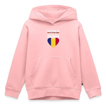 Rumänien Rumänische Flagge - Kinder Premium Organic Hoodie - Rosa - Vorne - AI Model Kid Female (0cm)