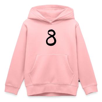 8 Acht Zahl Handgemalt Schwarz Geschenkidee - Kinder Premium Organic Hoodie - Rosa - Vorne - AI Model Kid Female (0cm)