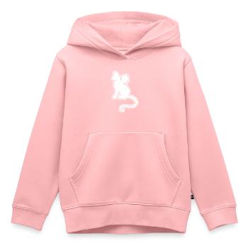 Fledermaus Katze Silhouette Halloween - Kinder Premium Organic Hoodie - Rosa - Vorne - AI Model Kid Female (0cm)