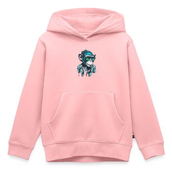Affen-Coolness Schimpanse im Sonnenbrillen-Look - Kinder Premium Organic Hoodie - Rosa - Vorne - AI Model Kid Female (0cm)