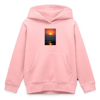 Lever du soleil - Sweat Premium à capuche enfant bio - rose - Devant - AI Model Kid Female (0cm)