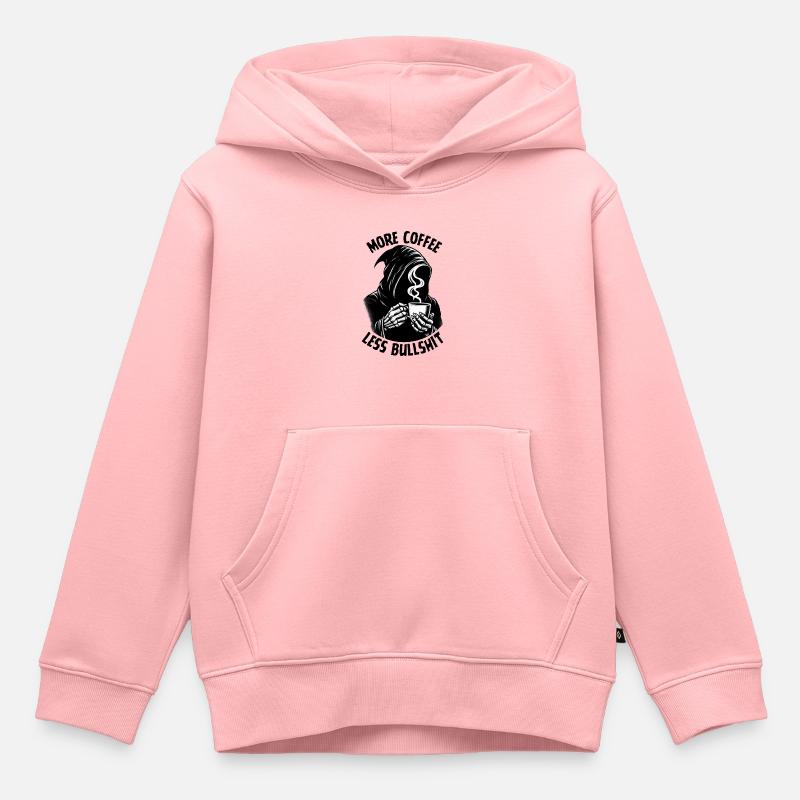 Plus de café - Sweat Premium à capuche enfant bio - rose