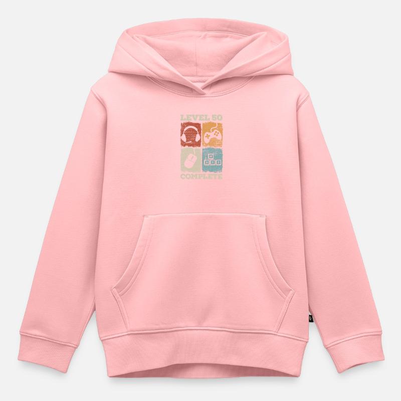 50. Geburtstag Level Complete Gaming - Kinder Premium Organic Hoodie - Rosa