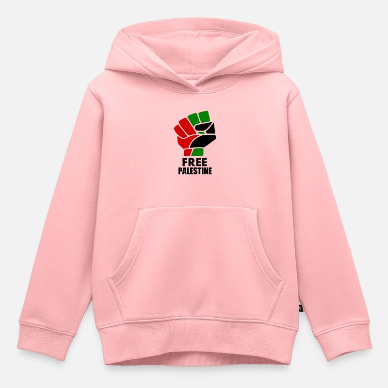 Palestine - Sweat Premium à capuche enfant bio - rose