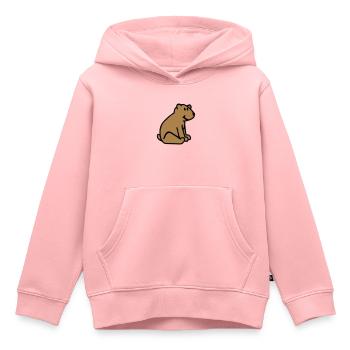 Nounours - Sweat Premium à capuche enfant bio - rose - Devant - AI Model Kid Female (0cm)