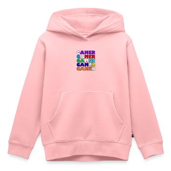Mehrfarbiger weißer Retro-Gamer - Kinder Premium Organic Hoodie - Rosa - Vorne - AI Model Kid Female (0cm)