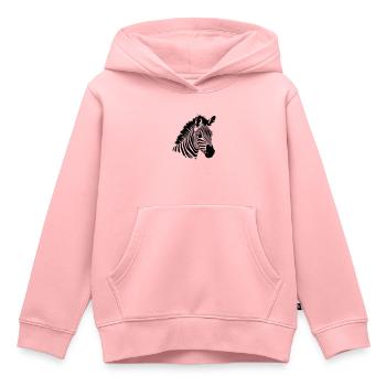 Zèbre - Sweat Premium à capuche enfant bio - rose - Devant - AI Model Kid Female (0cm)