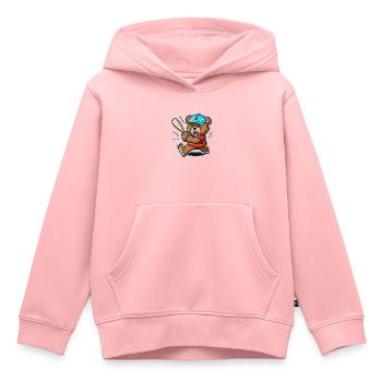 Bären-Teig - Kinder Premium Organic Hoodie - Rosa - Vorne - AI Model Kid Female (0cm)