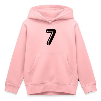 7 - back number - Kids Premium Organic Hoodie - rose - Front - AI Model Kid Female (0cm)