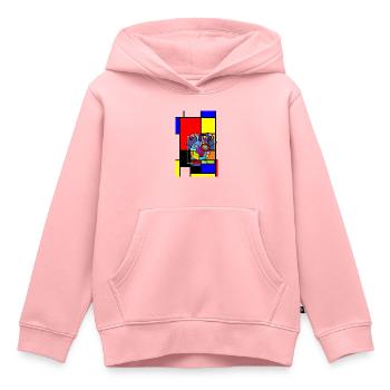 LOVE GEOMETRIC SHAPES - Kinder Premium Organic Hoodie - Rosa - Vorne - AI Model Kid Female (0cm)