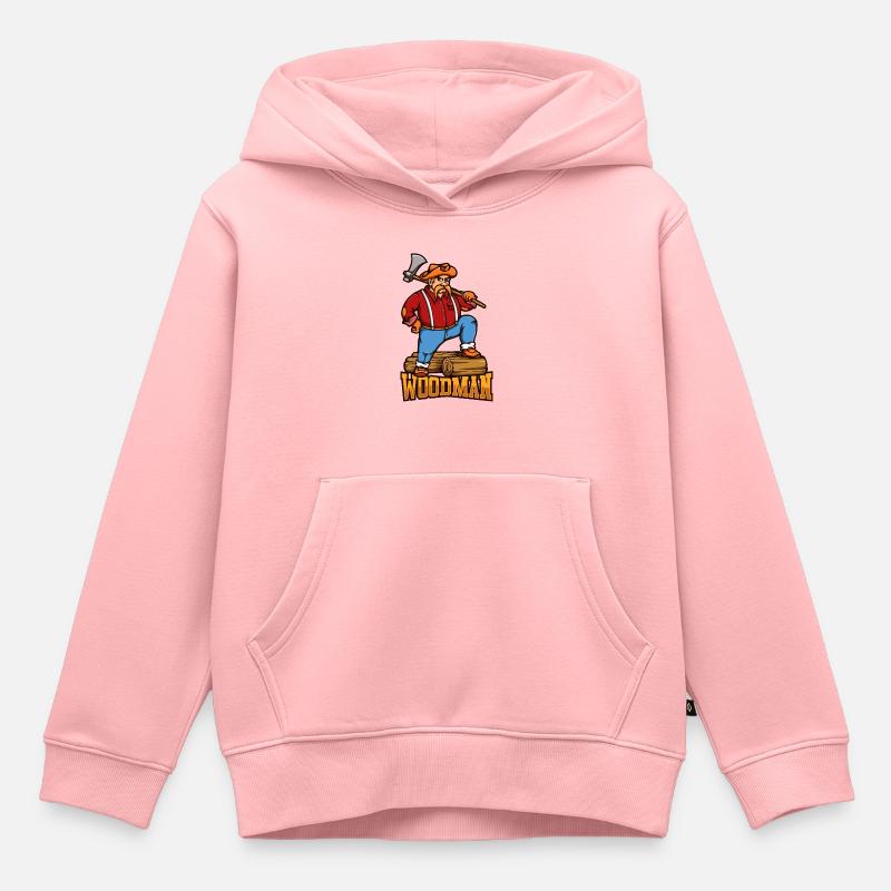 Le bûcheron - Sweat Premium à capuche enfant bio - rose