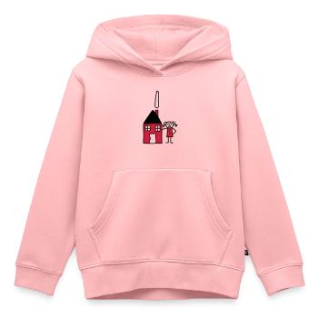 Frau am Haus - V2 - Kinder Premium Organic Hoodie - Rosa - Vorne - AI Model Kid Female (0cm)