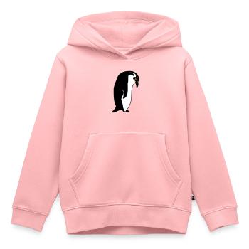 manchot - Sweat Premium à capuche enfant bio - rose - Devant - AI Model Kid Female (0cm)