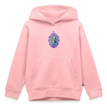 Dark Alice - Alice avec Flamingo - Sweat Premium à capuche enfant bio - rose - Devant - AI Model Kid Female (0cm)