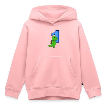 Premier anniversaire 1 an vieux - Sweat Premium à capuche enfant bio - rose - Devant - AI Model Kid Female (0cm)
