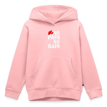 no pain no gain - Kinder Premium Organic Hoodie - Rosa - Vorne - AI Model Kid Female (0cm)
