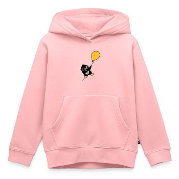 Le pingouin ballon s’envole - Sweat Premium à capuche enfant bio - rose - Devant - AI Model Kid Female (0cm)