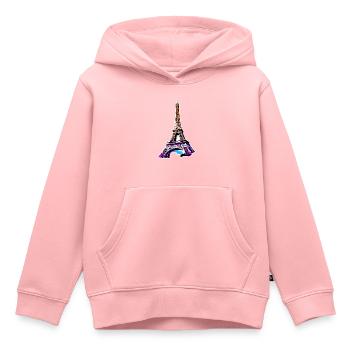 Eiffelturm #15 - Kinder Premium Organic Hoodie - Rosa - Vorne - AI Model Kid Female (0cm)