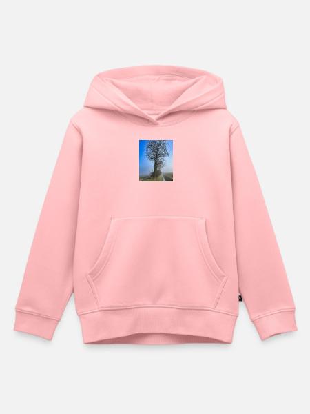 Einsamer Baum im Morgennebel - Kinder Premium Organic Hoodie - Rosa