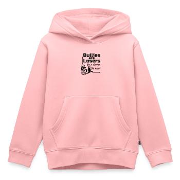 Les intimidateurs sont des perdants Intimidation, parole, cadeau - Sweat Premium à capuche enfant bio - rose - Devant - AI Model Kid Female (0cm)