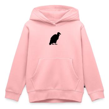 Vautour - Sweat Premium à capuche enfant bio - rose - Devant - AI Model Kid Female (0cm)