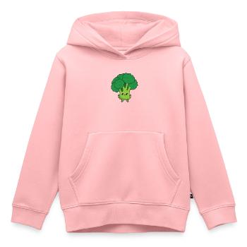 Brocoli - Sweat Premium à capuche enfant bio - rose - Devant - AI Model Kid Female (0cm)