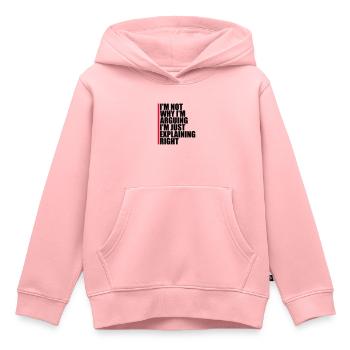 I m not arguing - Kids Premium Organic Hoodie - rose - Front - AI Model Kid Female (0cm)