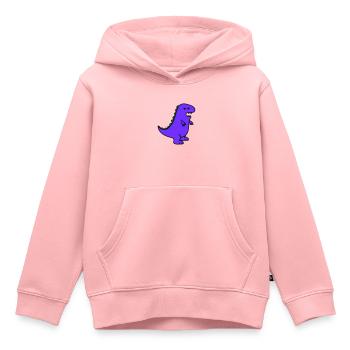 Dino en colère - Sweat Premium à capuche enfant bio - rose - Devant - AI Model Kid Female (0cm)