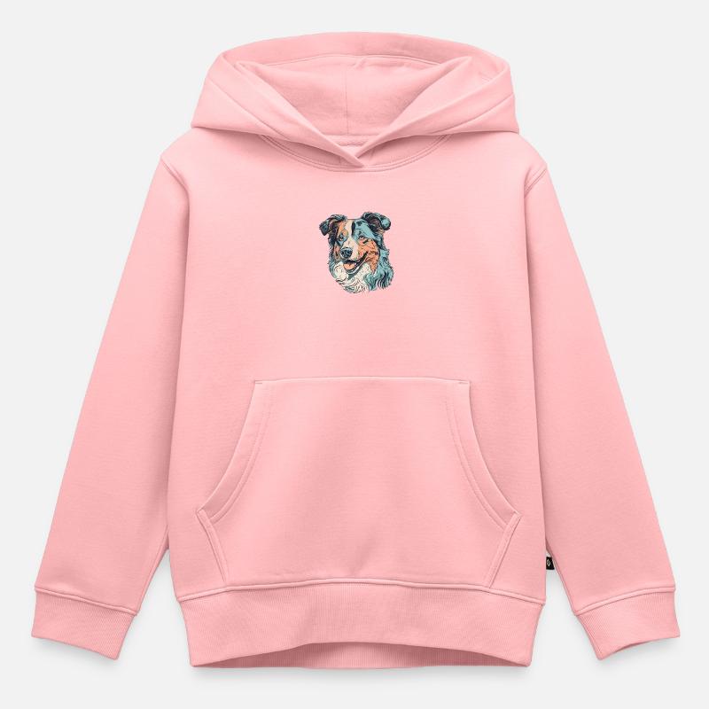 Berger Australien - Sweat Premium à capuche enfant bio - rose